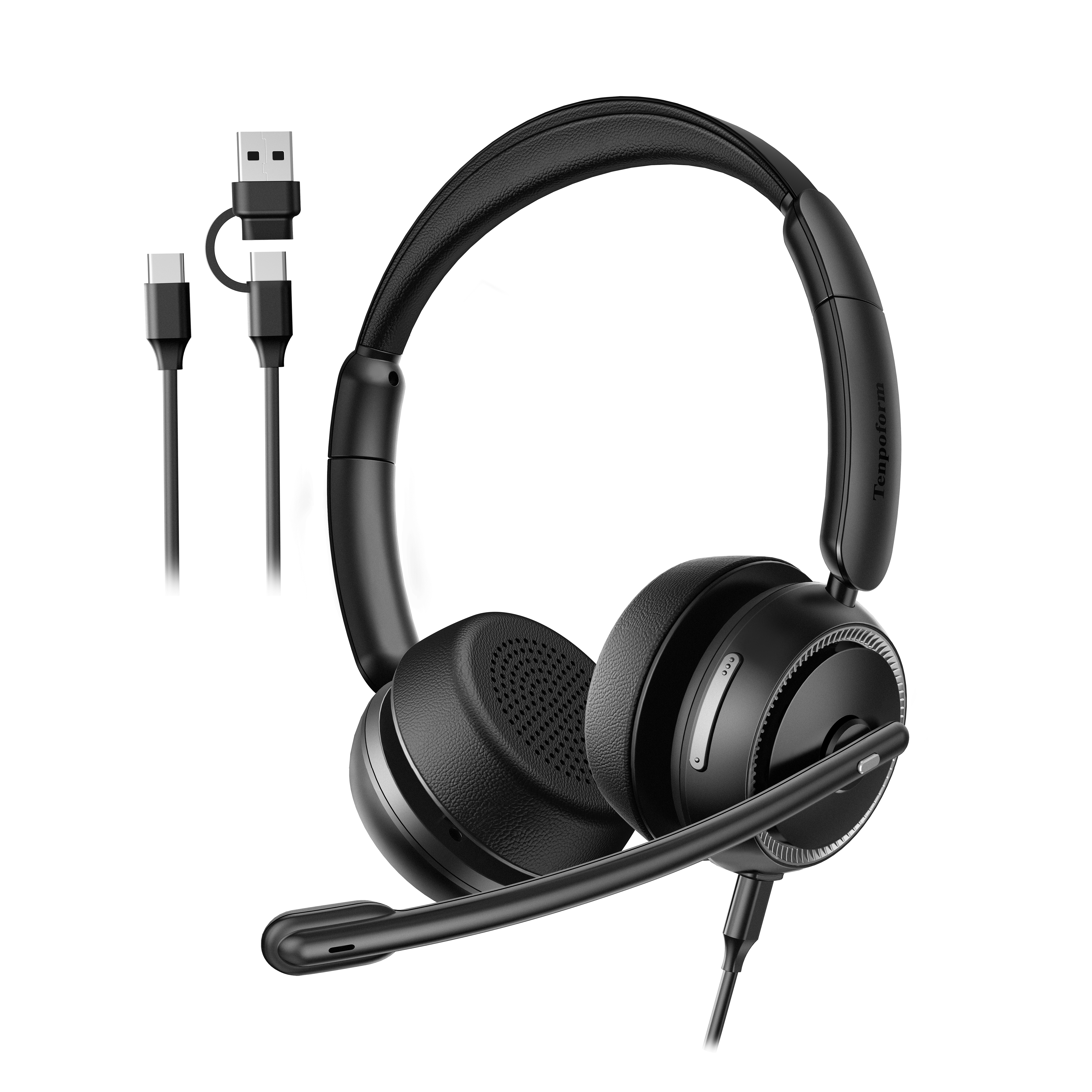 Tenpoform Headset with Mic, USB Headset with Microphone, Computer Headset with Noise Canceling Microphone for PC Laptop, Wired Headset for Work from Home Office Teams Skpye Zoom